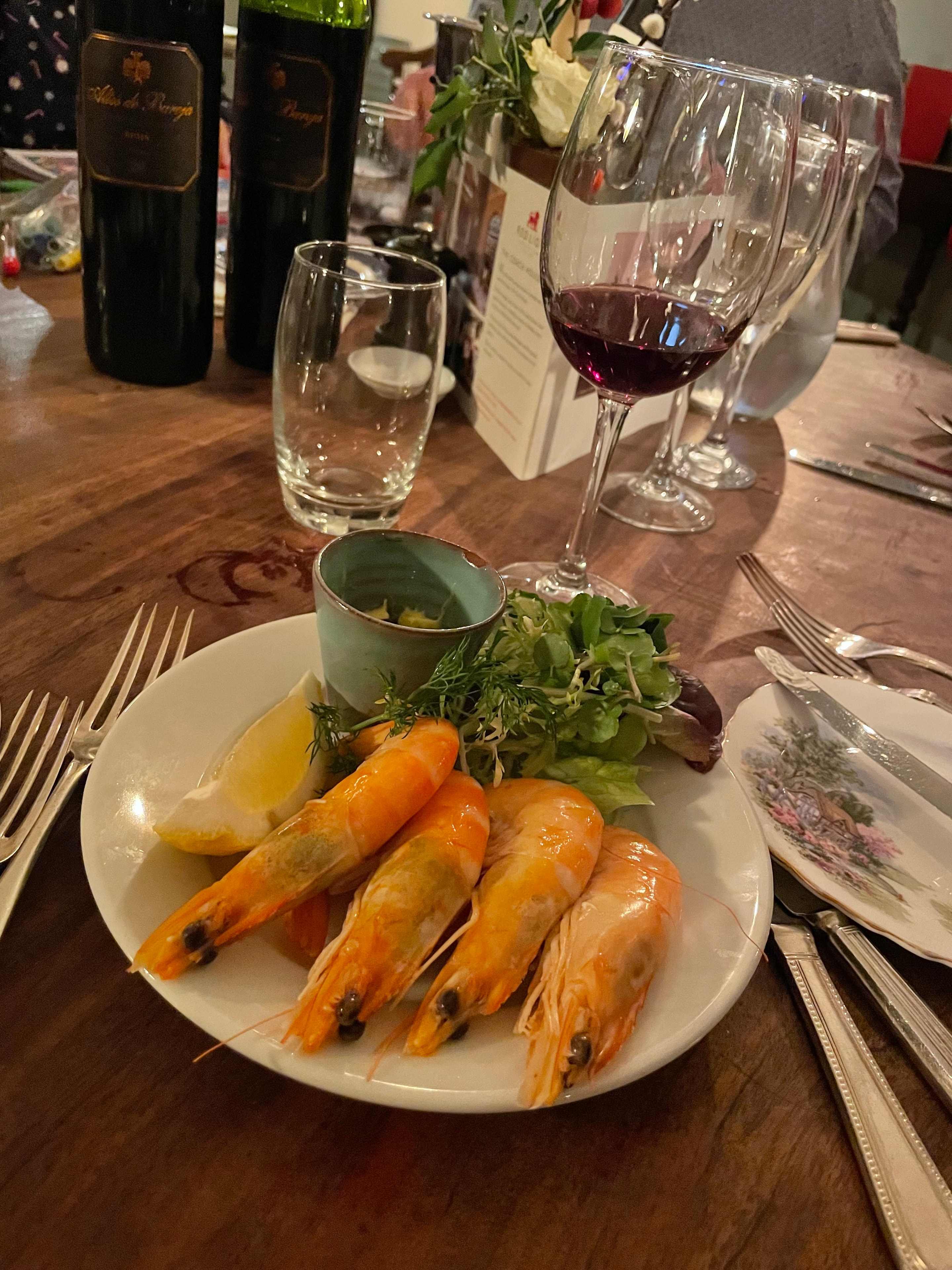 Guest photo: whole king prawns with dill, lemon and red wine at The Red Lion, Soham